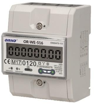 Medidor Digital Custos Energia RS485 e MID p/ Calha DIN (Trifásico) 5(80)A - ORNO