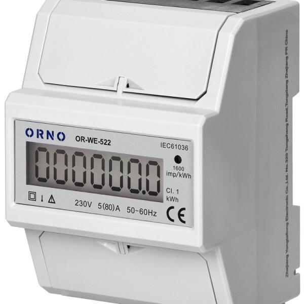 Medidor Digital de Custos de Energia p/ Calha DIN 5(80)A (Monofásico) - ORNO