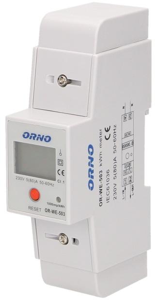Medidor Digital de Consumo de Energia Monofásico (80A) c/ RS485 para Calha DIN - ORNO