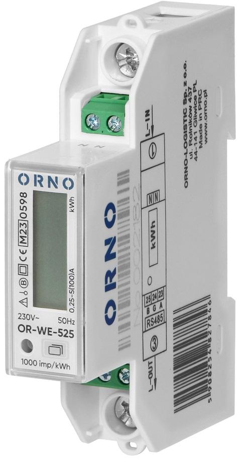 Medidor Digital de Custos de Energia Porta RS - 485 p/ Calha DIN (Monofásico) 5(100)A - ORNO