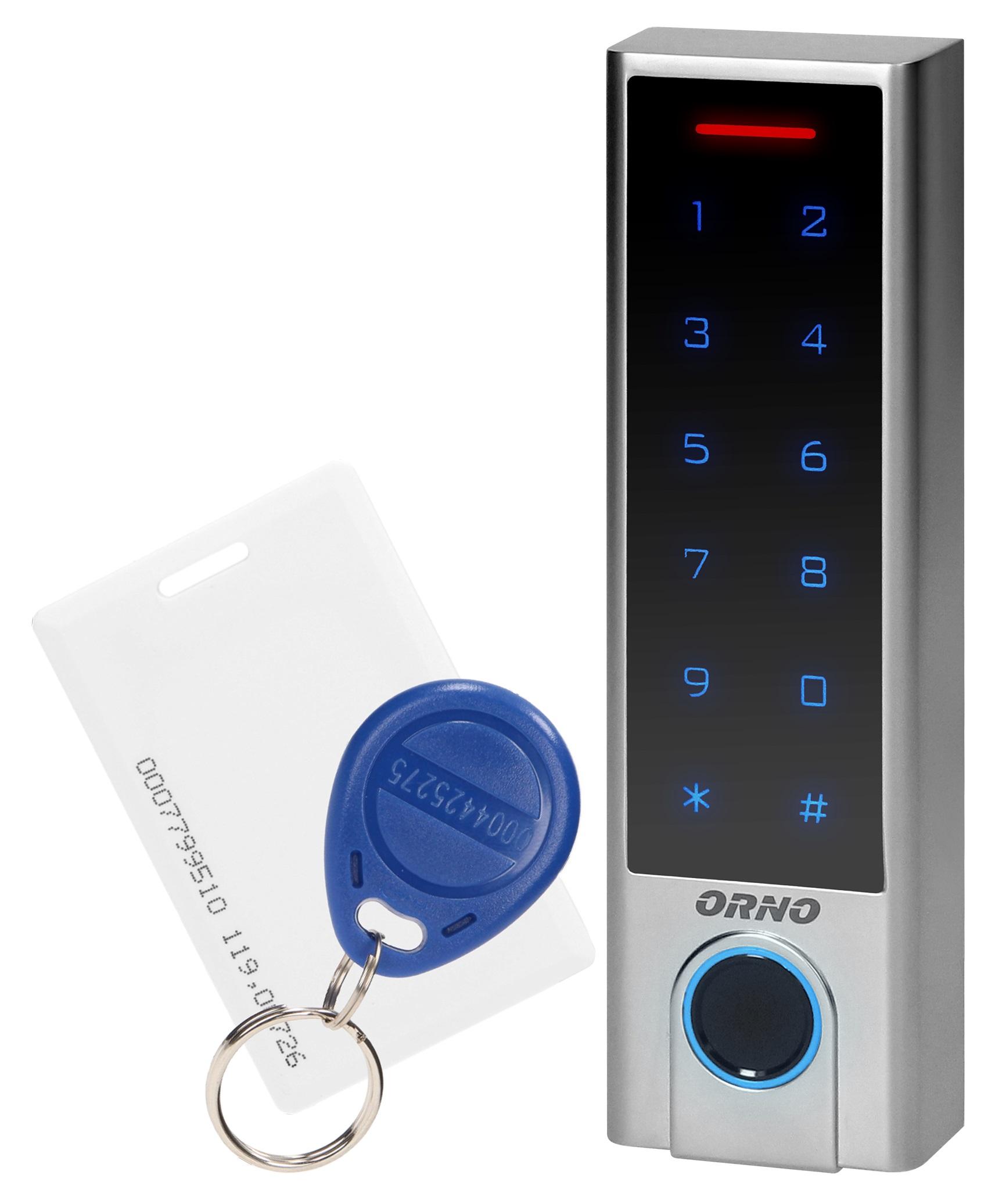 Leitor de Código de Acesso c/ RFID (Cartão/Tag/Impressão Digital/Bluetooth) IP68 TUYA - ORNO
