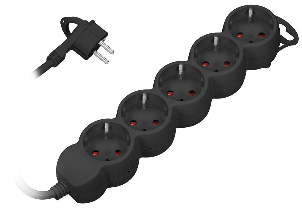 Extensão Quintupla Preto (3 mts) - ORNO