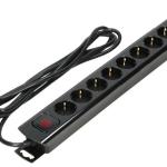 Extensão Octupla c/ 2x USB Preto (3 mts) - ORNO