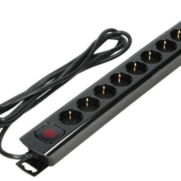 Extensão Octupla c/ 2x USB Preto (3 mts) - ORNO