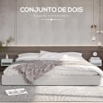Conjunto de 2 Mesas de Cabeceira Flutuantes Mesas de Cabeceira com Gaveta para Dormitório 37x32x21 cm Branco Brilhante