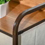 Cómoda de Tecido com 4 Cestos Removíveis e Dobráveis Base Elevada Móvel de Armazenamento para Dormitório Sala de Estar 31x29x99cm Multicor