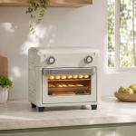Forno com Fritadeira de Ar 10 L com 2 Manípulos Convecção 360° 80 - 230 °C Temporizador 60 Min Tabuleiro e Cesto