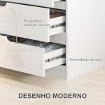Cómoda com 4 Gavetas Cómoda de Dormitório Moderna com Sistema Anti - Tombo 60x40x85 cm Branco