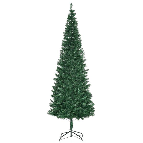 Árvore de Natal Artificial 210cm Ignífugo com 631 Ramos de PVC e Suporte de Metal Decoração de Natal para Interiores Verde