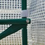 Estufa Tipo Túnel de Jardim 600x300x200cm para Cultivo de Plantas Verduras com 8 Janelas e Porta Enroláveis com Zíper Aço Branco