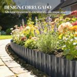 Cerca de Jardim Metálica 650x20 cm em Aço Galvanizado Resistente para Horta Pátio Terraço Relvado Cinzento Escuro