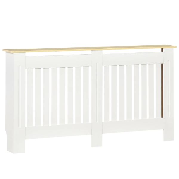 Cobertura Radiador 152x19x83cm Cobertura Radiador de MDF e Melamina com Dispositivo Anti - Rolamento Desenho Moderno para Sala de Estar Dormitório Branco