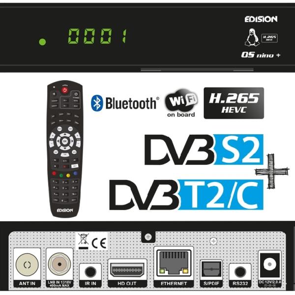 Receptor COMBO Satélite DVB - S2 + Cabo/TDT DVB - T2/C Full HD Wi - Fi/Bluetooth (Linux/Enigma2) - EDISION