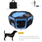 Parque Dobrável para Cães e Gatos, Cercado Portátil para Animais Pequenos, Impermeável em Tecido Oxford, Ø90x41 cm, Azul