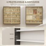 Vitrina de Parede em Madeira com Prateleiras Ajustáveis e 2 Portas Deslizantes de Vidro 80x9,5x83 cm Preto