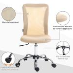 Cadeira de Escritório de Malha Cadeira de Escritório Giratória sem Apoio para os Braços com Altura Ajustável Carga Máxima 100 kg para Escritório Dormitório 43x56x90 - 100 cm Bege