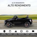 Bentley GT elétrico licenciado para crianças de 3 - 5 anos 2 velocidades com controle remoto farois musica preto