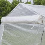 Estufa Tipo Túnel 400x200x200cm Estufa de Jardim com 6 Janelas Transpiráveis e Portas Enrolável com Zíper para Cultivo de Plantas e Verduras Branco