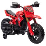 Mota Elétrica para Crianças Moto a Bateria para Crianças 6V com Rodas de Treino e Buzina 105x57x62 cm Vermelha