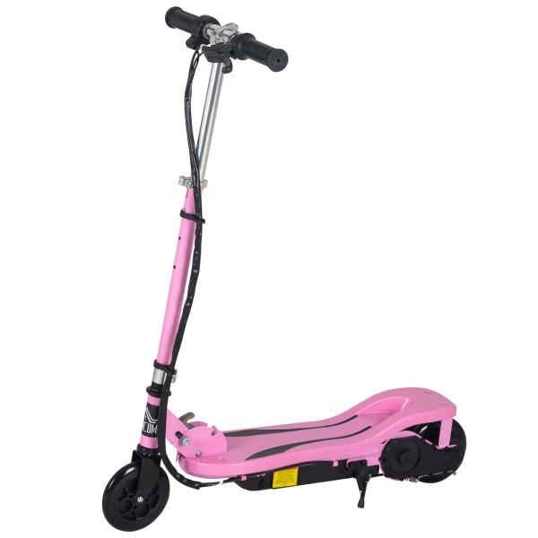 Trotinete Elétrico Dobrável para Crianças de 7 - 14 anos Suporta até 50kg com Altura Ajustável 75x36x82 - 93cm Rosa