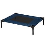 Cama para Animais de Estimação Cama Elevada para Cães Gatos com Tecido Transpirável para Dormir Exterior Jardim Terraço 76x61x18cm Azul