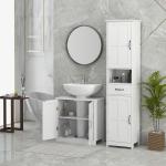 Móvel para Lavatório Pousar Armário para Casa de Banho com 2 Portas e Prateleira Interior Ajustável 60x30x60 cm Branco