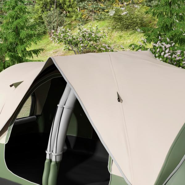 Tenda de Campismo Familiar para 5 - 6 Pessoas Dobrável com 2 Quartos e Bolsa de Transporte 450x215x180 cm Verde e Marrom