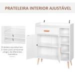 Aparador multiuso para cozinha sala de jantar 80x29,5x96cm Branco