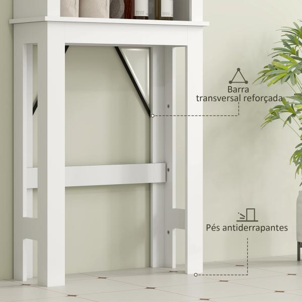 Móvel sobre Sanita com Porta de Correr Estilo Celeiro e 6 Compartimentos Móvel Casa de Banho Rústico 67x25x172 cm Branco