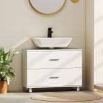 Móvel para Lavatório Pousar com 2 Gavetas para Lavatório sem Pedestal 80x30x60 cm Branco