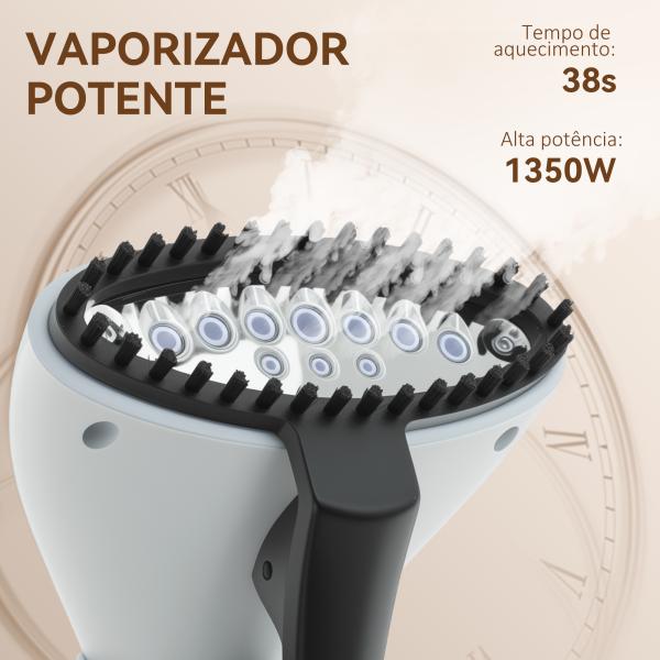 Ferro de Engomar a Vapor 1800W Temperatura Ajustável 11 Níveis Depósito de 2 L Aquecimento em 38s 35x25x47 - 118,5 cm Amarelo