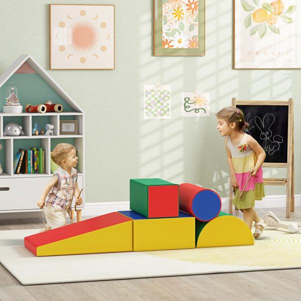 Conjunto de 5 Blocos de Psicomotricidade para Crianças Blocos de Construção Brinquedo para Aprendizagem Multicor