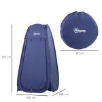 Tenda de Duche para Campismo Dobrável Pop UP Tenda de Privacidade com proteção UV e Tecido Impermeável 100x100x185cm Azul Escuro