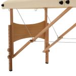 Marquesa de Massagem Dobrável Marquesa com Altura Ajustável 61 - 87 cm para Utilização Profissional 185x60 cm Creme