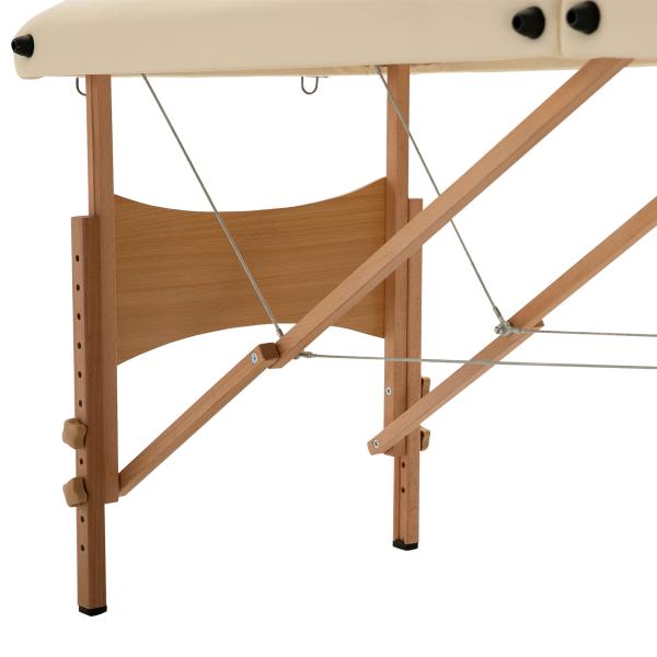 Marquesa de Massagem Dobrável Marquesa com Altura Ajustável 61 - 87 cm para Utilização Profissional 185x60 cm Creme