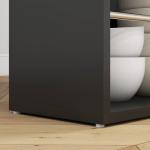 Mesa de Bar com 3 Prateleiras com Suporte Estilo Moderno para Cozinha Sala de Jantar 112x57x106 cm Preto e Madeira
