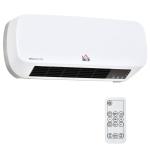 Aquecedor Cerâmico de Parede 1000W/2000W com Controle Remoto 3 Modos de Aquecimento Temporizador de 12h Termostato e Proteção contra Superaquecimento 45x18,6x11,5cm Branco