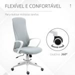 Cadeira de Escritório Ergonómica com Altura Ajustável Função de Inclinação e Encosto Alto 62x56x110 - 119,5 cm Cinza
