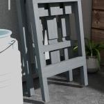 Suporte de Madeira para Plantas Dobrável de 3 Níveis com Estrutura em Forma de A para Jardim Pátio 100x36x112 cm Cinza