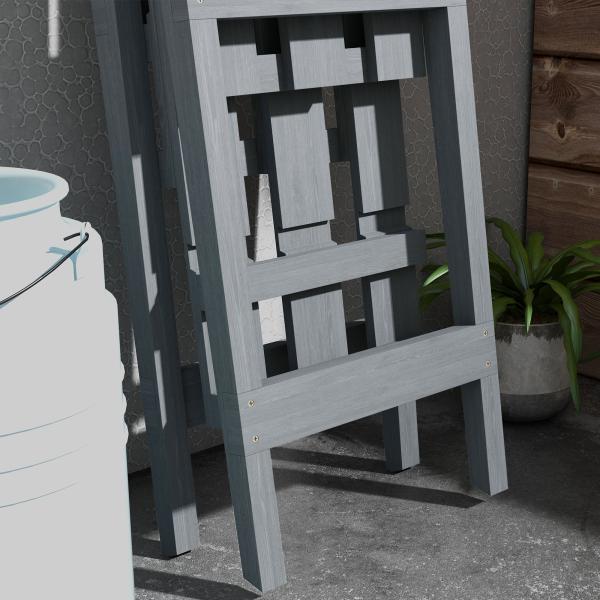 Suporte de Madeira para Plantas Dobrável de 3 Níveis com Estrutura em Forma de A para Jardim Pátio 100x36x112 cm Cinza