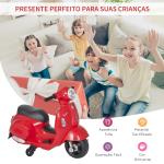 Mota elétrica para crianças com licença acima de 18 meses com faróis buzina e 4 rodas licenciadas 66,5x38x52 cm Vermelho