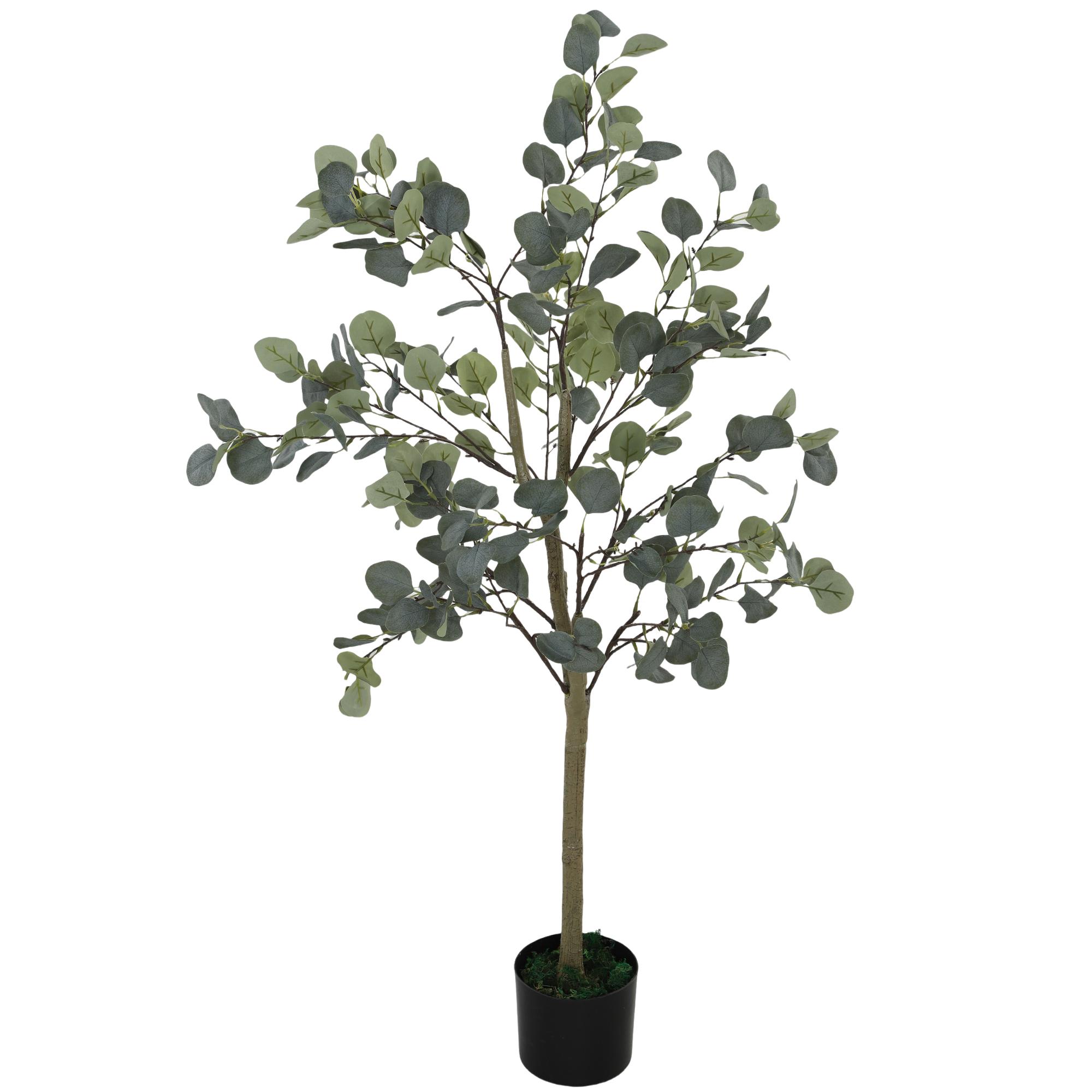 Eucalipto Artificial 150 cm Planta Artificial Decorativa Grande Árvore Artificial de Interior com 230 Folhas Verde