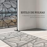Biombo de Exterior Separador de Ambientes com 3 Peças com Padrão de Flores Grande e Estrutura de Aço 122x45x198 cm Preto