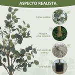 Eucalipto Artificial 120 cm Planta Artificial Decorativa Grande Árvore Artificial de Interior com 230 Folhas Verde