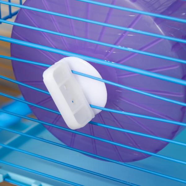 Gaiola de hamster multinível com plataformas domésticas 47x30x59 cm Azul