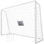 Baliza de Futebol com Suporte de Metal e Rede para Treino e Diversão de Futebol no Jardim Ar Livre 186x62x123 cm Branco
