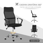 Cadeira de Escritório de Tecido de Malha Encosto para a Cabeça de PU Carga de 120 kg Preto