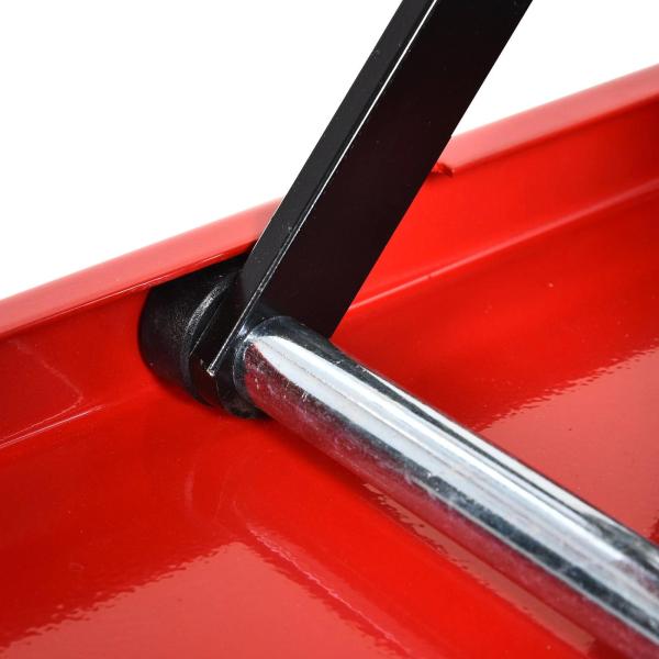 Plataforma de Elevação Tipo Tesoura com Altura Ajustável Carga 500kg 41,5x23,5x10 - 37cm Preto e Vermelho