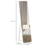 Espelho de Pé de Corpo Inteiro Retangular com 2 Formas de Uso Estrutura de Madeira de Pinho 37x43x156 cm Branco