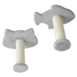 Conjunto de Prateleiras de Escalada para Gatos de 4 Peças com 2 Postes de Sisal e Plataforma para Saltar Cinzento